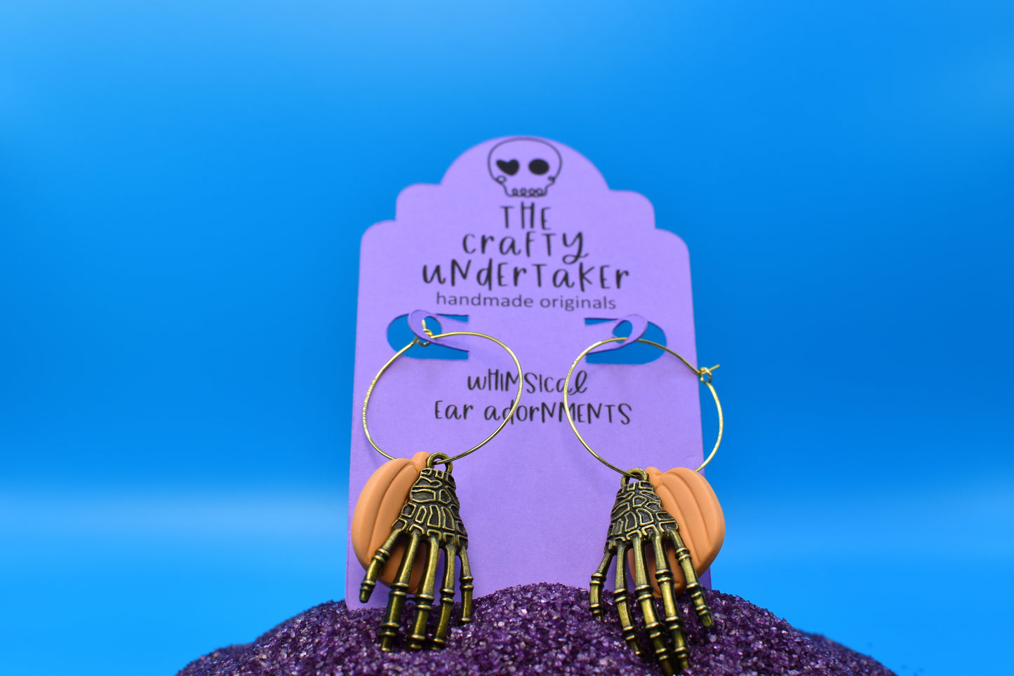 spooky hands + pumpkin