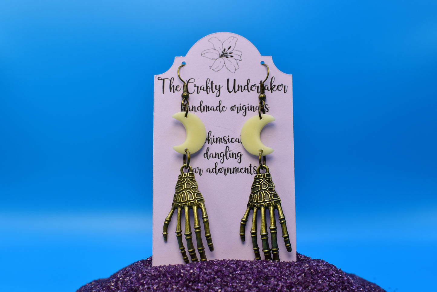 spooky brass hands + GLOW moons