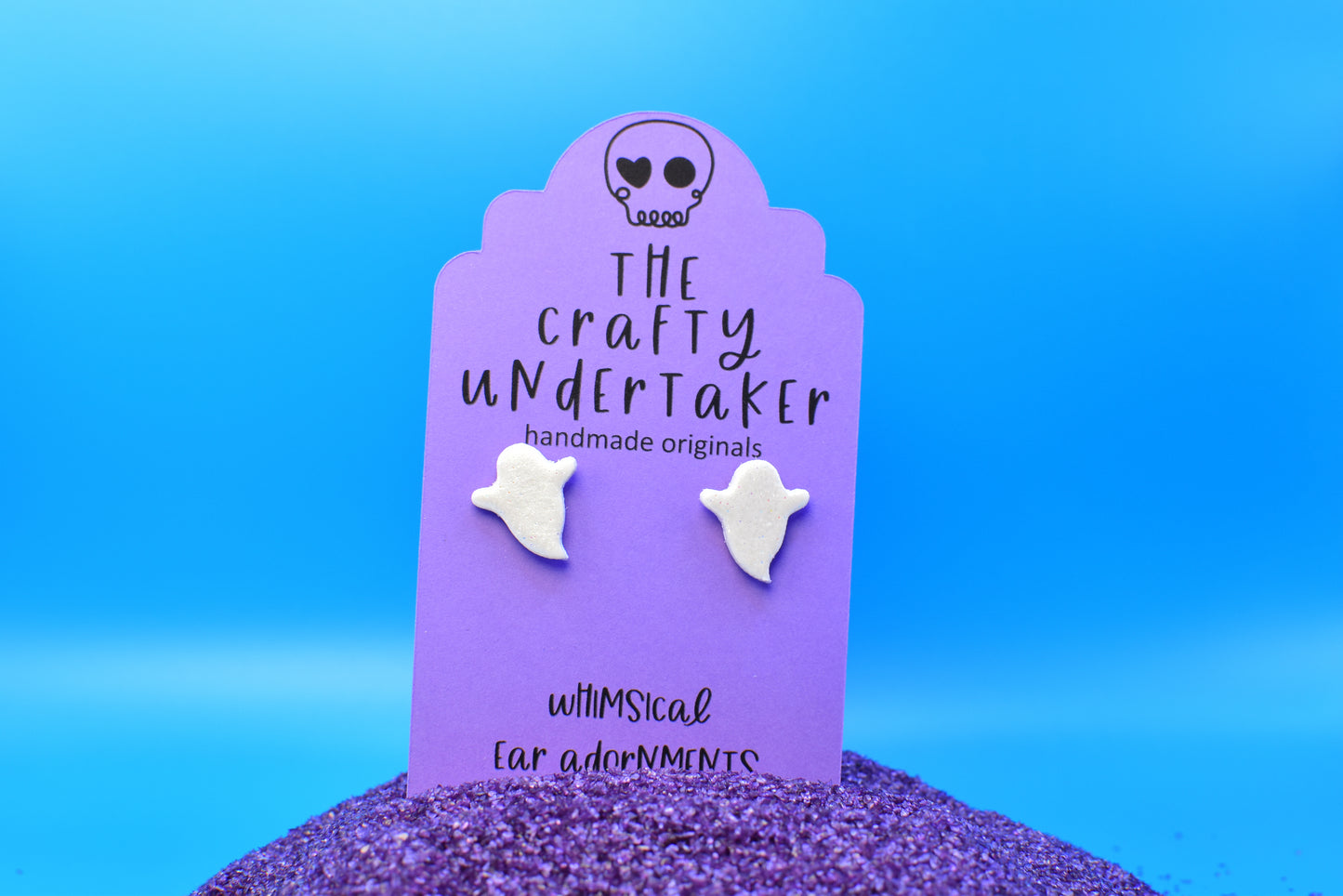 spooky ghost shimmer stud