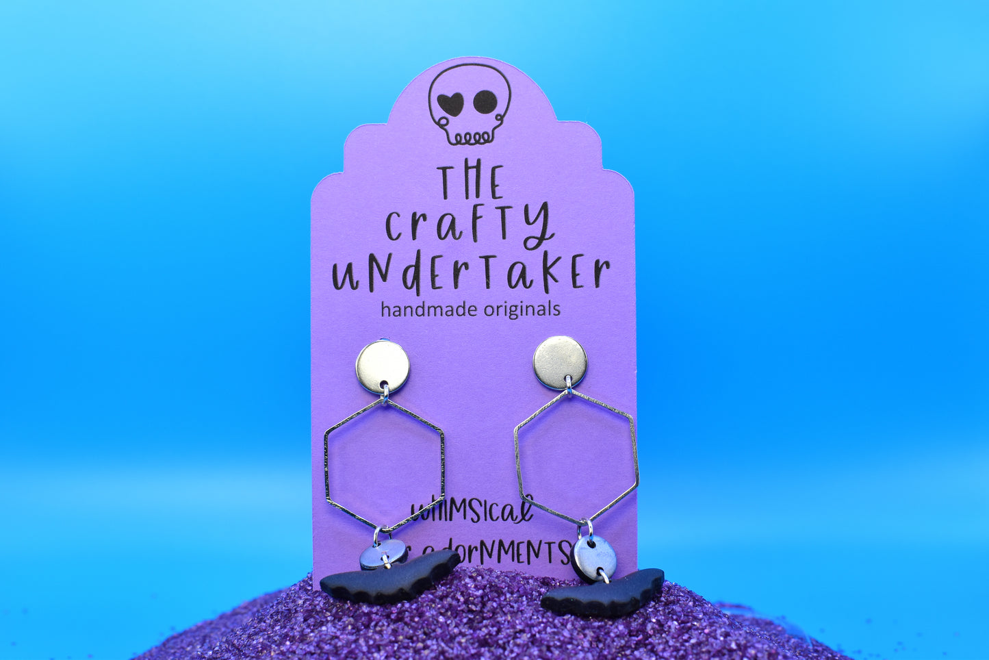 spooky bats + hexagon embellishment