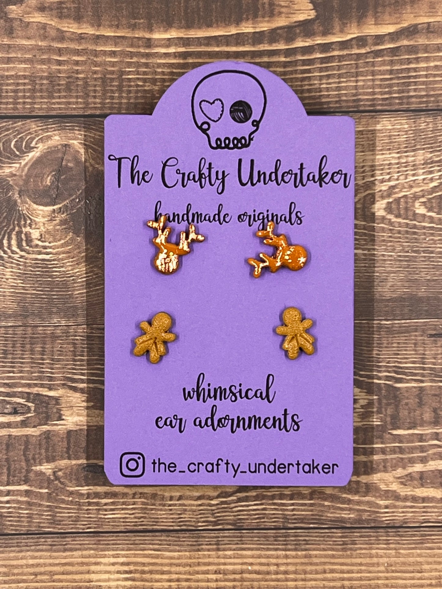 reindeer gilded, gingerbread people MICRO stud pack