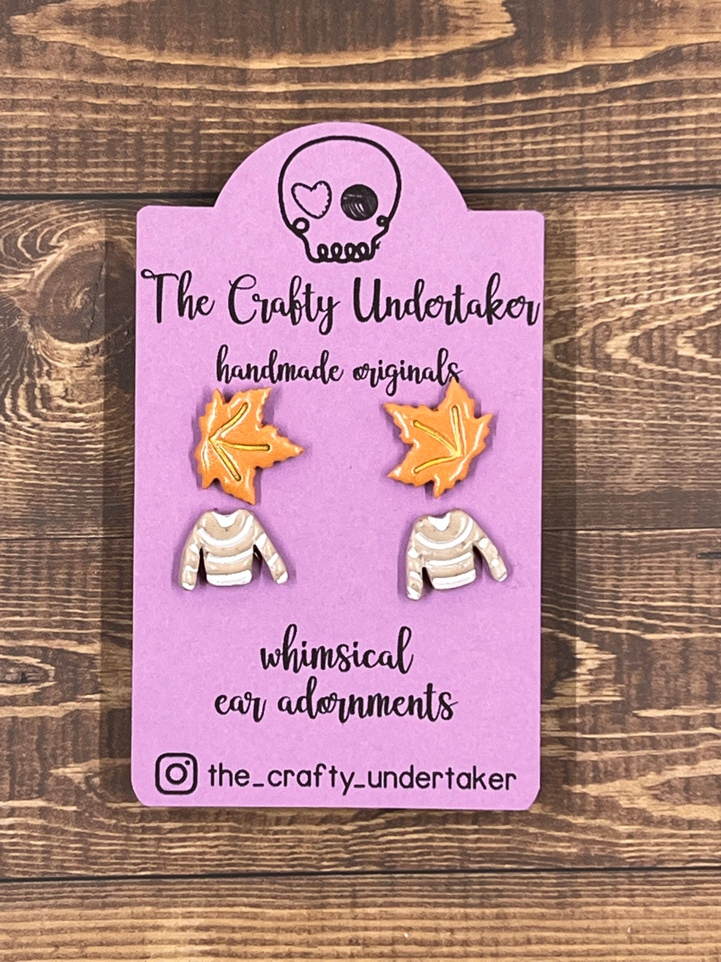 autumn leaves and sweater medium x2 stud pack