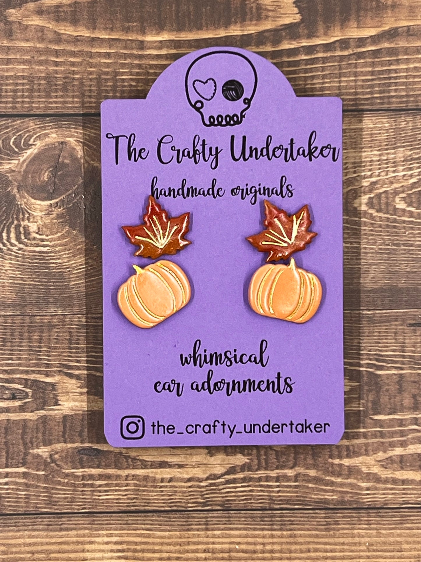 fall leaves, pumpkin stud pack MEDIUM x2