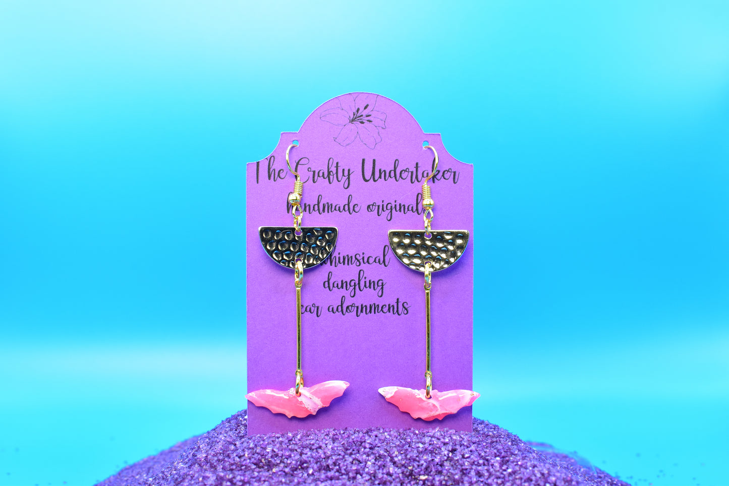spooky bats ANABELLE style + gold embellishments